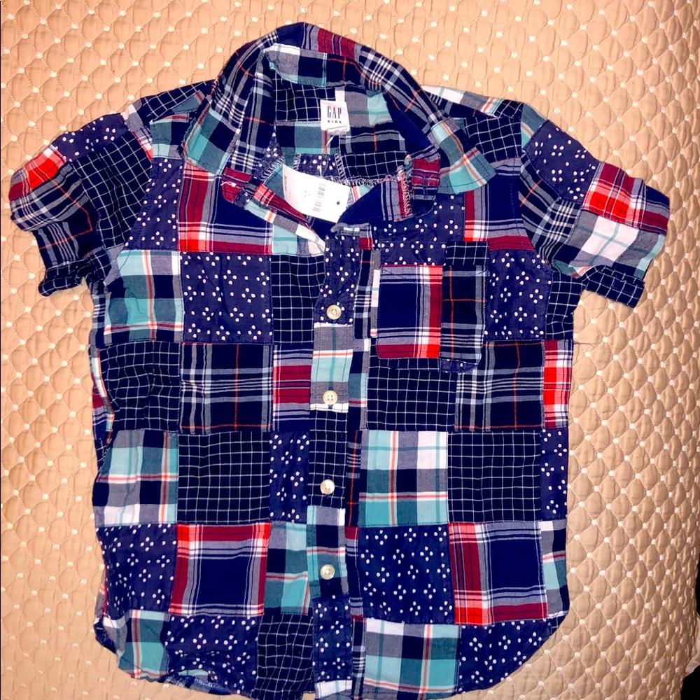 NWT Gap Kids Boy Plaid Button Down